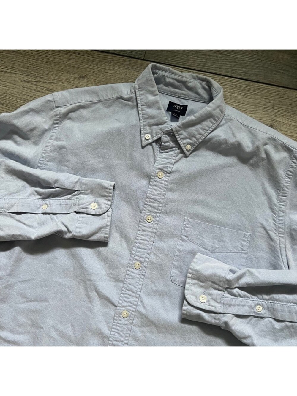J.Crew Men's L Tall Oxford Button Down Shirt Light Blue Long Sleeve